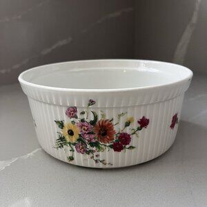 Apilco France Cordon Bleu Bia Wheat Floral Casserole Baking Dish Ribbed